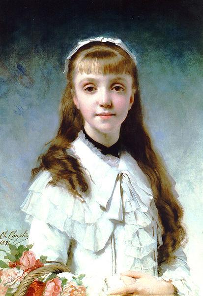 Charles Joshua Chaplin Portrait of a young girl oil painting image